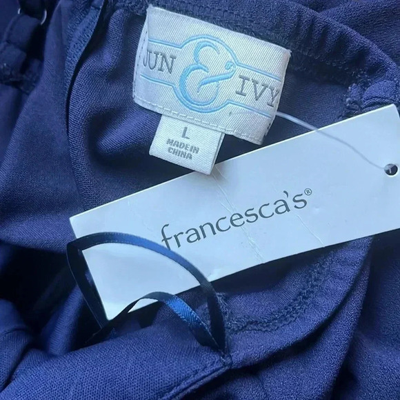 Francesca’s‎ June & Ivy navy blue spaghetti string a line dress women’s size L - Picture 4 of 4